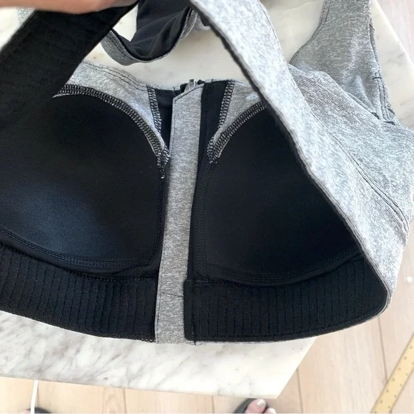TEK GEAR Front Close Racer Back Sports Bra Heather Grey S - Picture 4 of 8